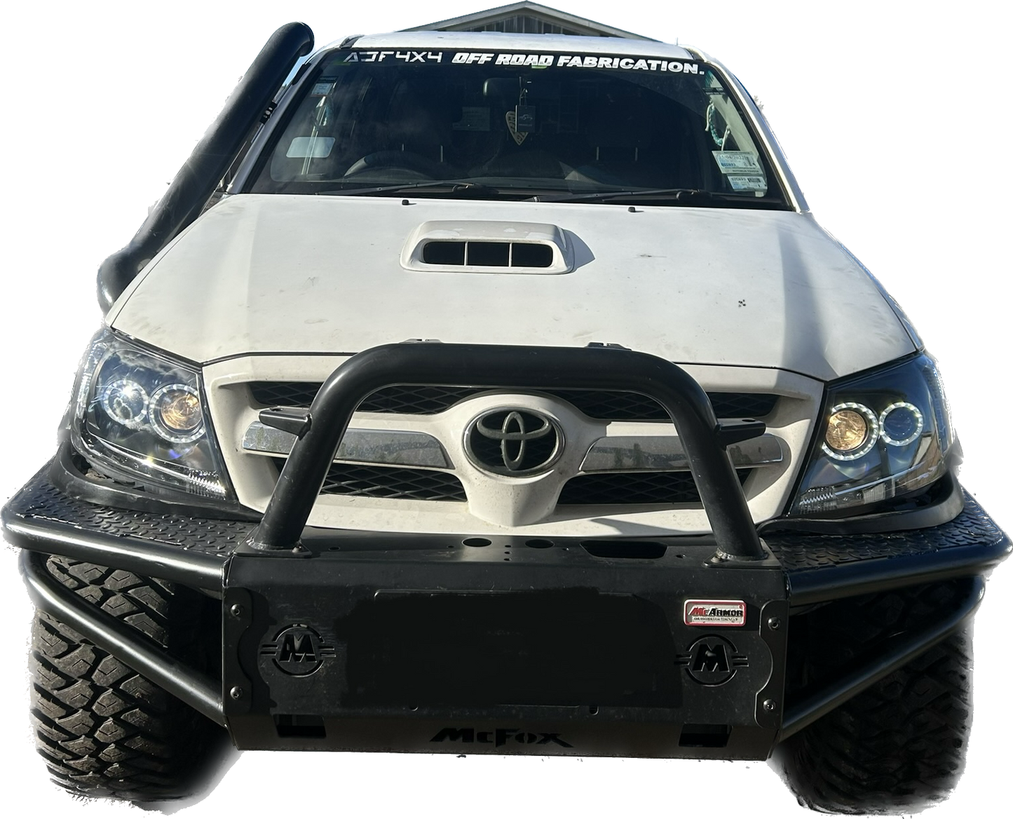 EuroBlack Projector Headlights LED HALORINGS suitable for Toyota Hilux 2005-2015