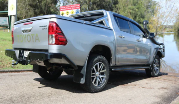 ROCKAMOR ELITE STEEL REAR STEP / TOWBAR TO SUIT TOYOTA HILUX N80 2015+